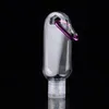 50ML Hand sanitizer bottle for disinfectant liquid Flip top cap with Key Ring Hook Transparent Plastic Bottle for Travel Seqhf