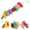 Other Bird Supplies 2 Pcs Parrot Chew Toy Wood Toys Hanging Chewing Plaything String Cage Bite Funny Parakeet Wooden