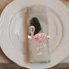 Servis uppsättningar flamingo servett spänne metall ring roman spännen festringar spännen innehavare bröllop middag bord dekoration
