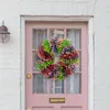 Decorative Flowers Valentines Day Wreath For Front Door Spring Summer Outside Artificial Pink Peony And Wire Wreaths