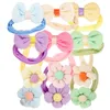 Bandanas 12 Pcs Kids Rubber Bands Hair Mini Baby Ties Infants Ouchless Girls Scrunchies Fabric Toddler Child Elastics Soft Toddlers