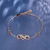 S925 Silver Bracelet Double Heart 8-character Heart Bracelet Infinity Brace