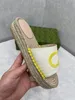 Espadrillas da donna firmate Pantofola Interlocking G Flat Sandalo Slides Cord Canvas Summber Beach Scarpe da esterno per donna piattaforma con suola in gomma