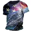 Męskie koszulki T-shirty dla mężczyzn 3D Drukuj American Graphic Streetwear Hip Hop koszulka Owwrotne krótkie rękawowe Tops Tee Ubranie