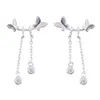 Dangle Earrings Fashion 925 Sterling Silver Butterfly Long Tassels Simple Birthday Gift For Women Fine Accessories