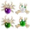 Broschen Luxus Harz Stein Spinne Voller Strass Frosch Brosche Pin Damen Edlen Schmuck Kreative Tier Seide Schal Schnalle