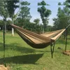 Hängmattor Solid Color Hammock Camping Survival Garden Swing Leisure Travel Double Person Bärbar hängmatta för utomhusmöbler