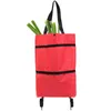 Paniers De Rangement Pliant Shopping Pull Cart Trolley Sac Avec Roues Sacs Pliables Réutilisable Épicerie Organisateur De Nourriture Légumes 230613