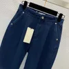 23SS Womens Pants Denim Jeans Designer Kvinnor Jeans Ny stil f Letter Printing Back Fick präglad hög midja Harold Daddy High Stretch Jeans Women kläder