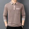 Mens Polos Cotton Polo Shirt Men Long Sleeve Casual Spring and Autumn Clothing Solid Korean Style Luxury 230614