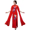 Vêtements ethniques nouveauté Style chinois broderie Cape Cheongsam scène spectacle mariage soirée robe de soirée femmes col Mandarin Qipao