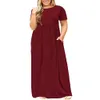 Taglie forti Abiti Big Dres Summer Large Size Manica corta Stampa WearAbito lungo resistente Fat MM Abbigliamento donna Maxi 230613