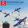 Aeronave elétrica RC F4U RC Plane EPP 761-8 400mm Wingspan RC Airplane One-key Aerobatic RTF Remote Control Aircraft Toys for Children Adults 230613