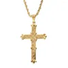 펜던트 목걸이 크로스 체인 목걸이 남성 십자 십자가 금색 기독교 가톨릭 보석