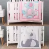 Bedding Sets ThreePiece Baby Set Cute Cartoon Elephants Theme Crib Kit Highquality Nonslip Sheets Sleeping Gift 230613