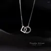 Choker Bafu S925 Sterling Silver Ring Buckle Necklace Women's Geometric Circle Minimalist Collar Chain 2023 Lady Office Jewelry