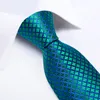 Neck Ties Dibangue Men Men Shartie Teal Blue Paisley Designer Silk Wedding Tie для мужчин Tie Hanky ​​Hufflink Set Set Business Party Drop 230613