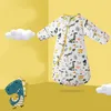 Sovsäckar höst vinter varm mjuk bärbar sömnkläder spädbarn småbarn baby väska med avtagbara långa ärmar R230614