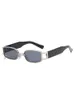Óculos de Sol Quadrado Feminino Masculino Armação Pequena Metal Retro Trendy Óculos Anel Fivela Óculos de Luxo Gafas Uv400