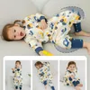 Sovsäckar baby sömnväska med fötter bärbar filt långärmad ny bomull för spädbarns småbarn pajamas R230614