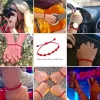 Braccialetti con ciondoli rossi Bracciale con cordino a 7 nodi per donna Uomo Amuleto fortunato e amicizia Regalo di gioielli con cinturino in corda intrecciata fatta a mano