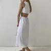 Double-layer Zou Cloth Dress 2023 Summer Fashion Casual breasted Open Waist Design Top Skirt