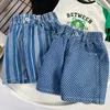 Shorts Kids Jeans Boy Pants Short Vintage Summer Simple Comfortable Casual Fashion Stripe Lattice Blue 230614