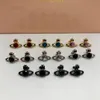 Stud 1Pair Trend Sweet Empress Crystal Orecchini Saturn Pink Silver Color Orecchini a bottone per le donne Fashion Ear Jewelry Gift