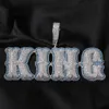 Nieuwe Mode DIY Custom Naam Letters Hanger Ketting Met 3mm 24 inch Touw Ketting Goud Zilver Bling Zirconia mannen Hanger Sieraden