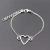Armband Pulseras Nytt silverpläterat kärlekshjärta för kvinnliga kedje smycken armband R230614
