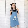 Skirts VFOCHI Girl Denim Suspender Skirt with Teddy bear Summer Children Clothes Kids Pink for Girls Jeans Overalls 210Y 230614