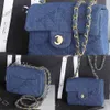 Channell Bag washing jeans fangpangzi women's One Shoulder Messenger chain rhombic square bag Dimensions: length 18 cm, height 12 cm, width 8 cm
