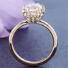 Cluster Rings Perca dinheiro com 90% de desconto! Jóias finas originais naturais ouro rosa 14 quilates 1 quilate CZ para mulheres caixa de anel com pedras preciosas Bizuteria