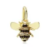 Для чар Pandora Sterling Silver Beads Dangle Gold Color Lucky Cat Bee Aneaps