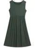 Basic Casual Dresses Women Vest Dress Summer Sleeveless Mini Ruffle Dresses Female Fashion Green Crew Neck High Waist Short Prom Dress Beach Vestidos 230614