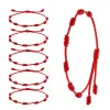 Браслеты красного очарования 7 узлов струнный браслет для женщин, мужчины, счастливые амулет и дружба ручной работы