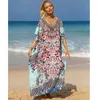 Vêtements ethniques Robe ample Robe longue Sexy dames africaine élégante imprimé plage couvrir vêtements de Protection solaire été surdimensionné Vestido