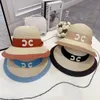 Women's Wedding Date Designer Bucket hat Summer Vacation Travel Sunscreen Breathable Letter Embroidered Straw Hat