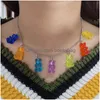 Amuletos Cristal Doce Urso Pingente Para Colar Pulseira Brincos Fazer Jóias Diy Achados Ursos De Resina Componentes Amplificadores De Natal Al Smtsl