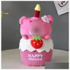 Animais de Pelúcia Recheados Cantam Feliz Aniversário Brinquedo Kouromie Brinquedo Bonito Bolo de Pelúcia Macio 20Cm Travesseiro Queda Entrega Brinquedos Presentes Dhdgh