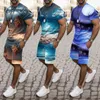 Survêtements pour hommes Hommes Tenue d'été Plage à manches courtes Imprimé Chemise Costume Pantalon Piste Pour Hommes Tan Costumes La Veste
