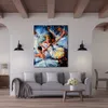 Street Landscape Canvas Art Before The Performance Handmade Modern Painting for Family Room Decor