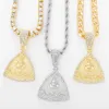 Chaînes 2023 personnalité glacé Iong Triangle pendentif collier hommes femmes Hip Hop bijoux mode argent sac cadeau