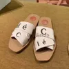 Slippers Slippers Summer Rubber Sandals Beach Woody Flat Mule Linen White Black Slide Fashion Scuffs Slippers Indoor Canvas Designer Shoes J230614