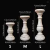 Candle Holders 3 Piece Set Wood Candlestick Tabletop Retro White Holder Home Decoration Wooden Candles Rack Nostalgic Pography Props