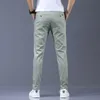 Mens Pants Spring Summer Stretch Korean Casual Slim Fit Elastic Midje Business Classic byxor Male Black Grey 2838 230614