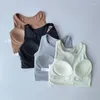 Tenue de yoga Gilet de sport compact tout-en-un à l'épreuve de la course à pied Respirant Vêtements de sport à bonnet complet Soutien-gorge de fitness d'été