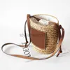 Sacs de plage élégants Sac de plage Sac d'été Crossbody Femme Paille Traw-Trawstring Épaule Dames Loisket Round Bucket Small Shopper 230530