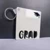 10 pièces sac pièces Sublimation bricolage blanc blanc MDF en bois Grad évider porte-clés Graduation Souvenir