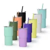 يعبر! 9Colors 17oz من الأكريليك Tumblers العاديين جدار الأوسريليك بهلوان مع الغطاء والقش القابلة لإعادة الاستخدام كوب بلاستيكي سفر ملون DIY